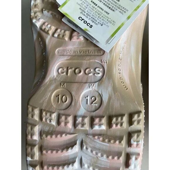 Crocs Classic Marbled Tie Dye Clogs Unisex Men’s Sz 10 Women’s 12 Chai Pink NEW - Picture 8 of 9